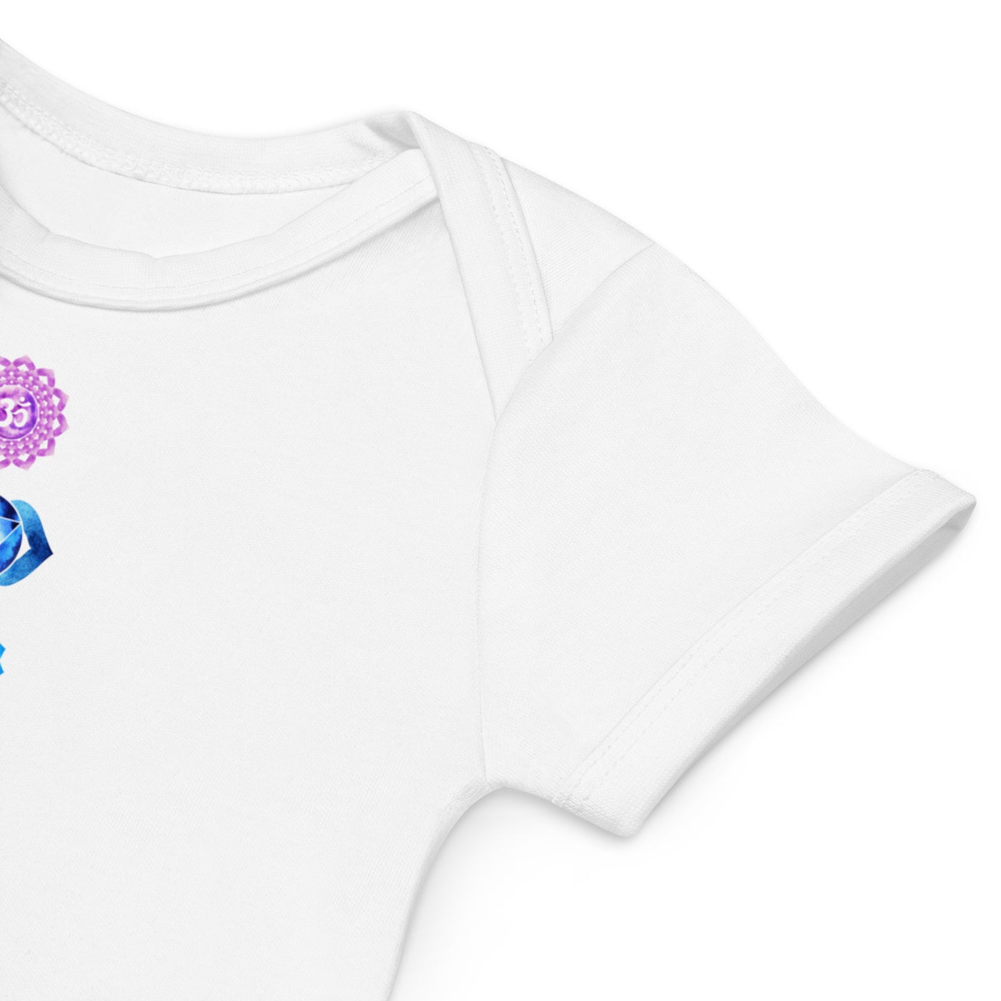 Babystrampler mit 7 Chakren Design – Aus 100 % Bio-Baumwolle | 3 Farben | Größen 3–18 Monate