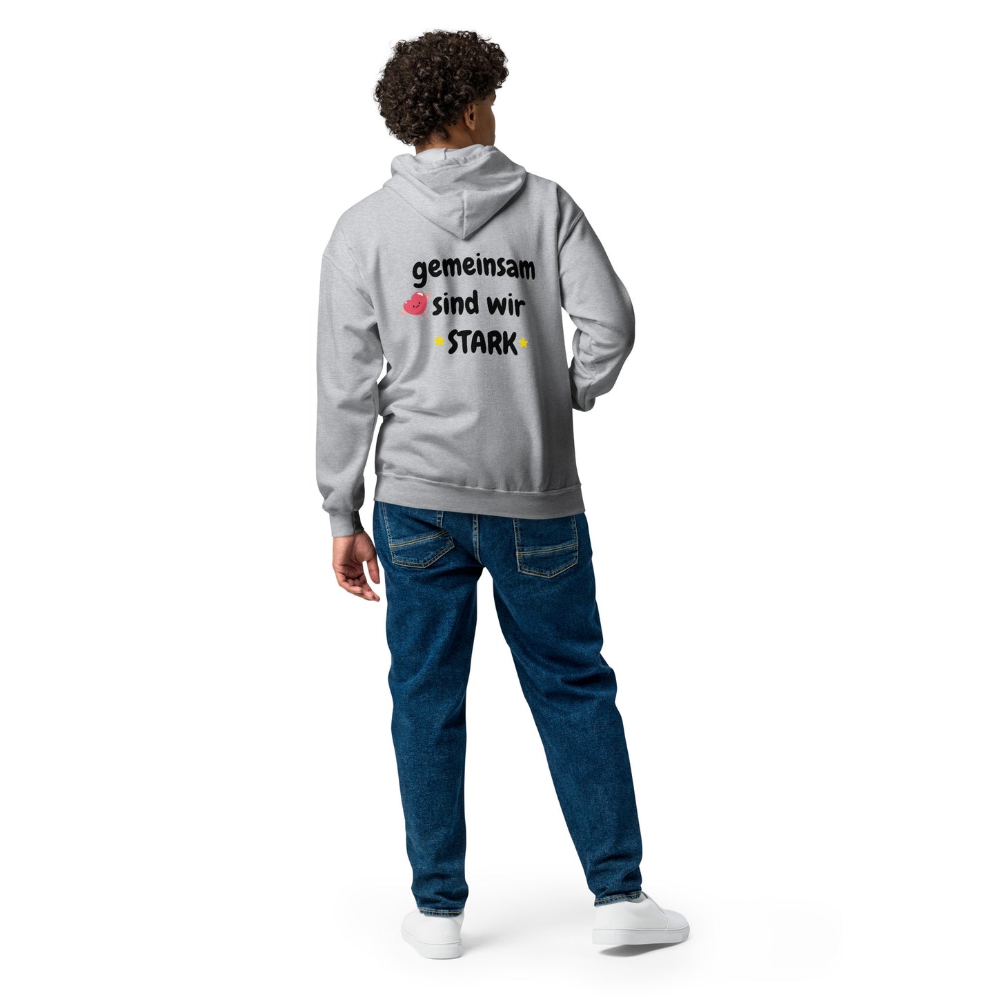 Gemeinsam sind wir stark – Kapuzen-Weste | Unisex Zip Hoodie aus Fleece - Grau
