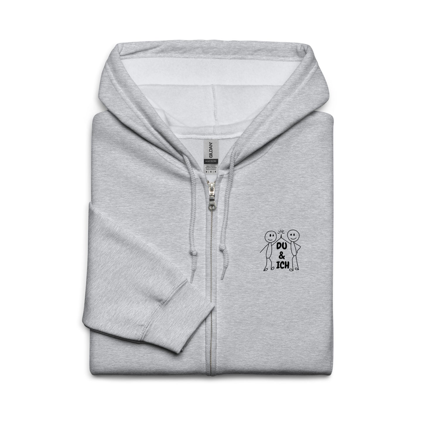 Gemeinsam sind wir stark – Kapuzen-Weste | Unisex Zip Hoodie aus Fleece - Grau