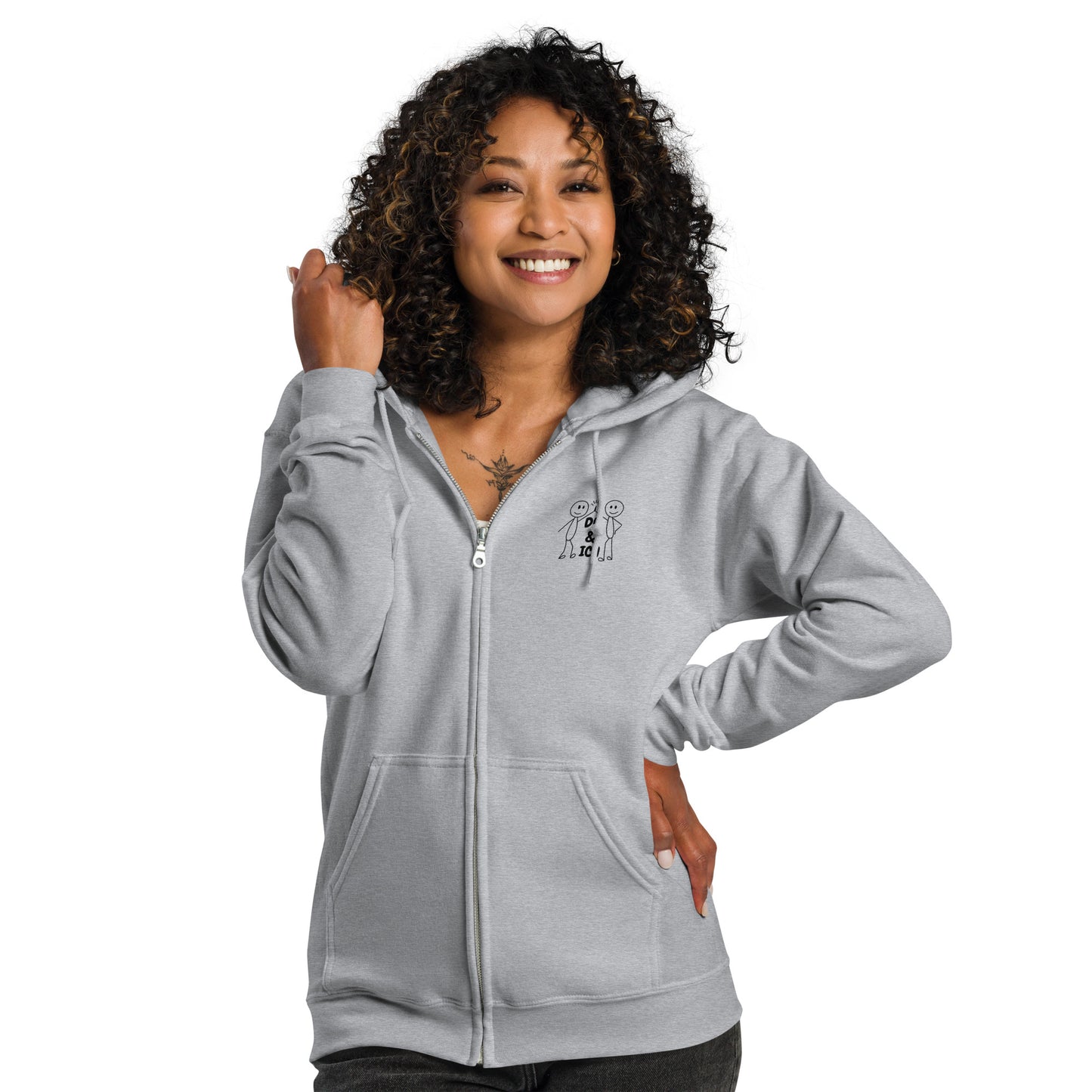 Gemeinsam sind wir stark – Kapuzen-Weste | Unisex Zip Hoodie aus Fleece - Grau
