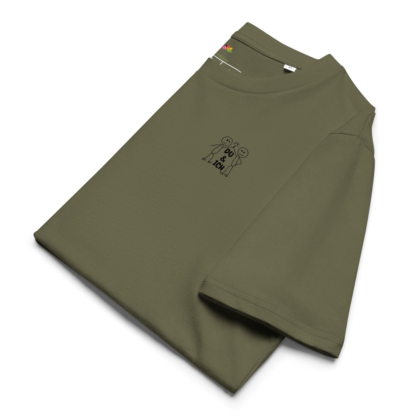 Gemeinsam sind wir stark – Unisex Bio-Baumwoll-T-Shirt - Schwarzer Schriftzug - Khaki