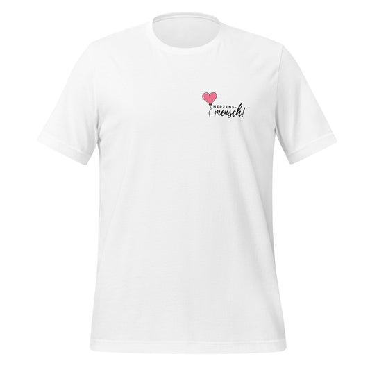 "Heart Man T-Shirt with PINK Heart Balloon – Perfect for Valentine's Day