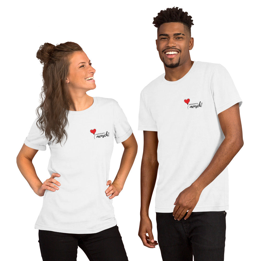 "Herzensmensch" T-shirt with RED heart balloon – Perfect for Valentine's Day