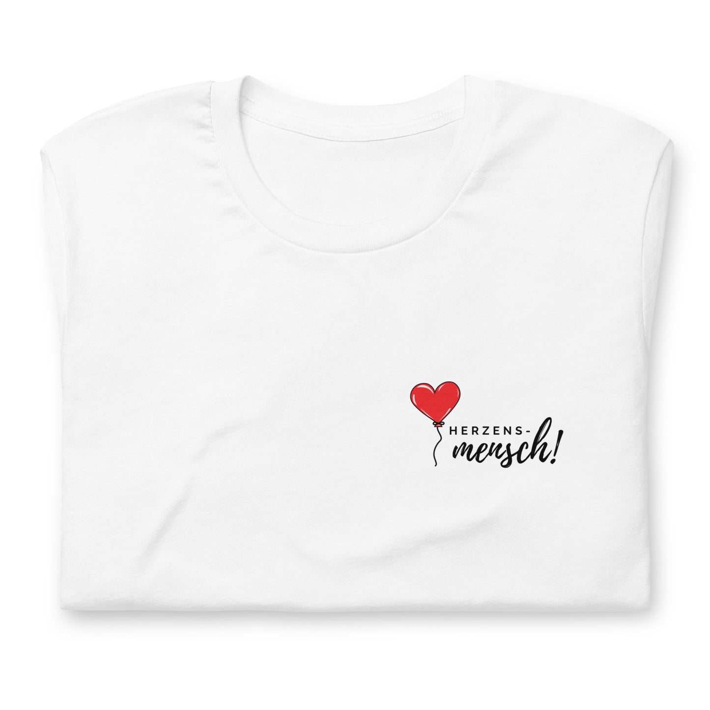 "Herzensmensch" T-shirt with RED heart balloon – Perfect for Valentine's Day