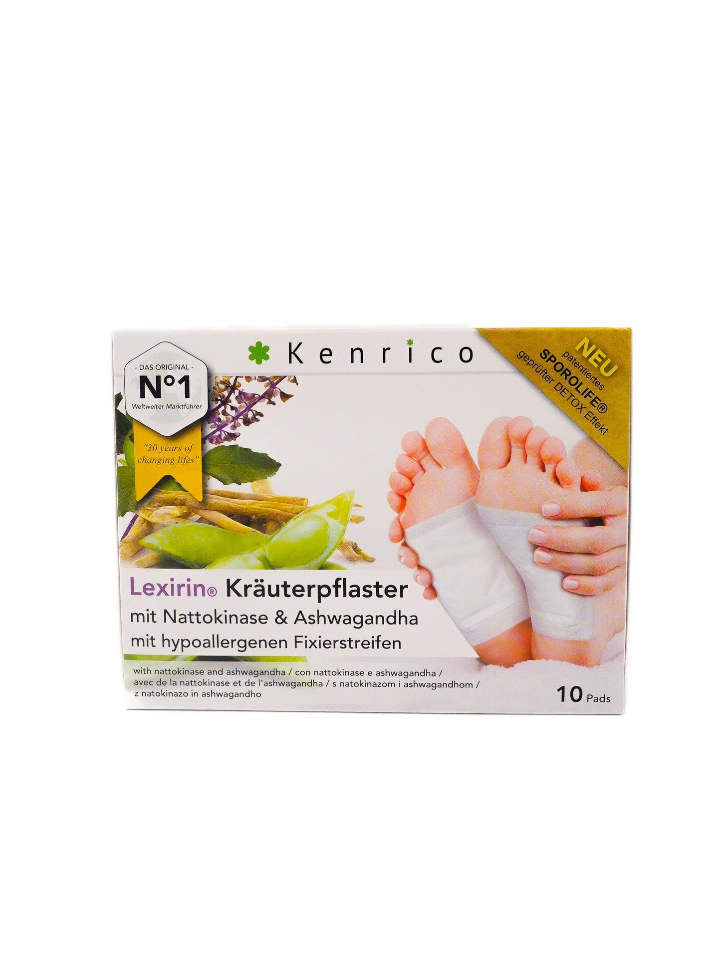 Kenrico® Lexirin® Kräuterpflaster mit Nattokinase & Ashwagandha | Zellschutz und Verdauungsunterstützung