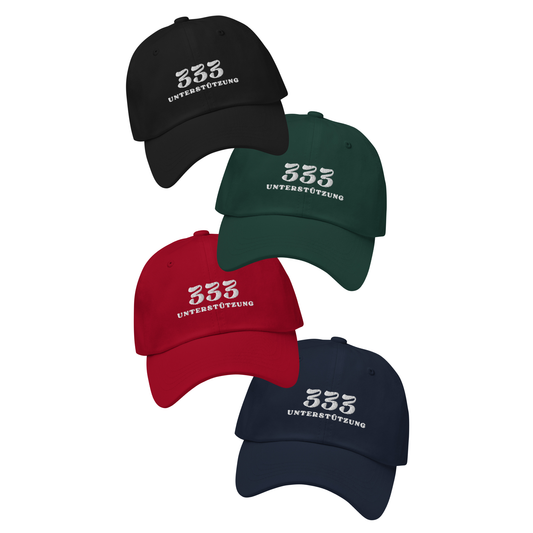 Engelszahl 333 + Unterstützung - Baumwoll Kappe - Gestickt