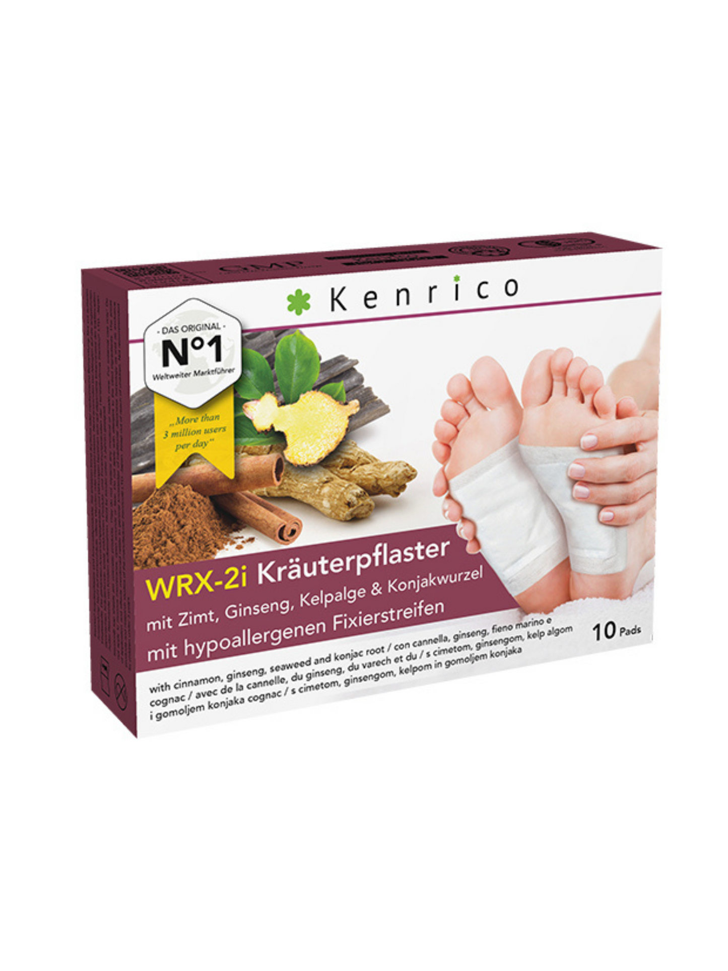 Kenrico® WRX-2i Kräuterpflaster mit Zimt, Ginseng, Kelpalge & Konjakwurzel