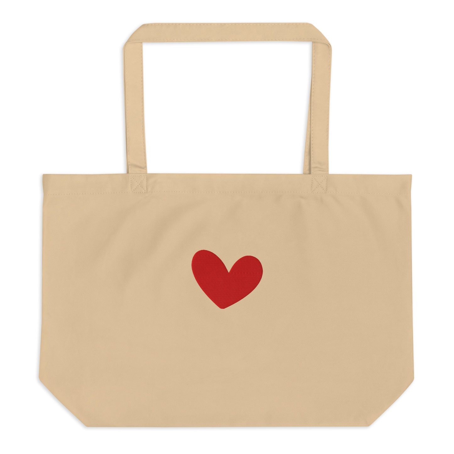 Bio Tote Bag - Red Heart - Gestickt