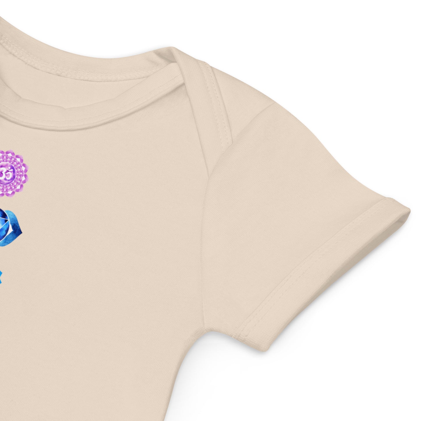 Babystrampler mit 7 Chakren Design – Aus 100 % Bio-Baumwolle | Größen 3–18 Monate | Organic Natural
