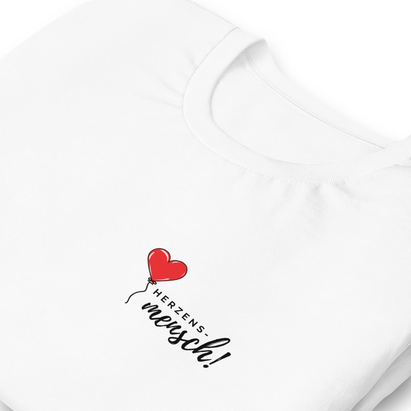 "Herzensmensch" T-Shirt mit ROTEM Herz-Luftballon – Perfekt für Valentinstag