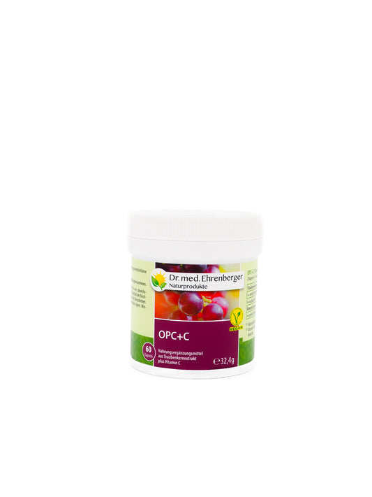 Dr. Ehrenberger - OPC + Vitamin C Traubenkernextrakt Kapseln | Zellschutz, Anti-Aging, Immunstärkung